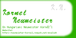 kornel neumeister business card